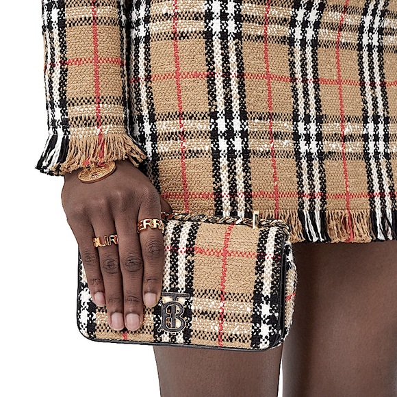 BURBERRY Mini Lola Woven Check Bag - Picture 4 of 16